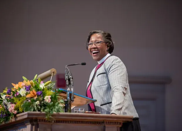Rt. Rev. Jennifer Baskerville-Burrows '88 at the 2020 Rally Day Convocation.